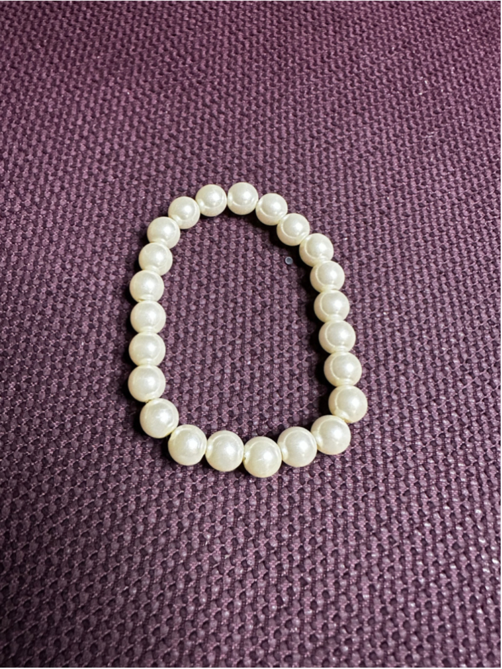 White Faux Pearl Stretch Bracelet